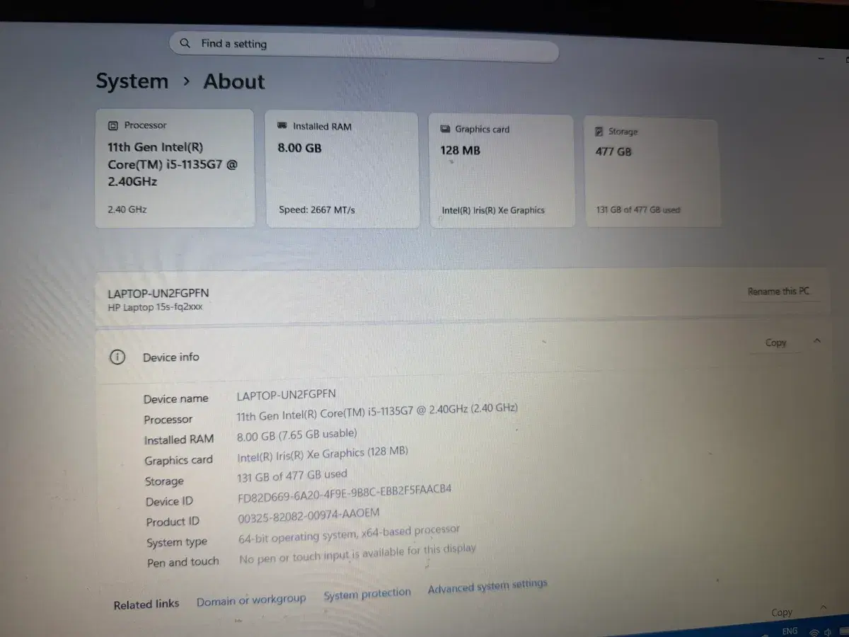 HP Laptop 15s-fq2xxx – Intel Core i5 (Gjenerata e 11-të), 8GB RAM, 512GB SSD - 2